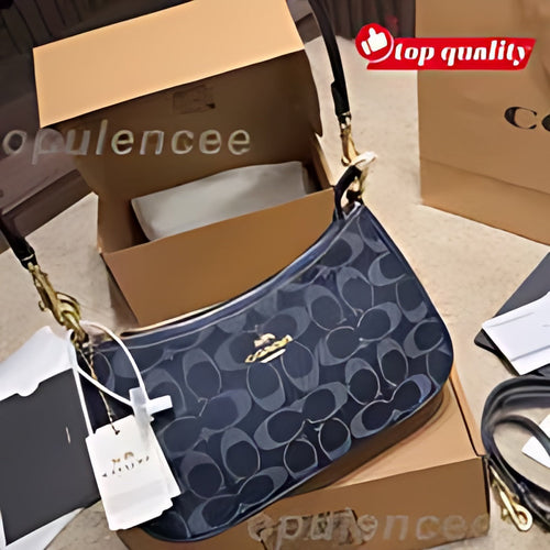 Curved Zip Top Shoulder Bag