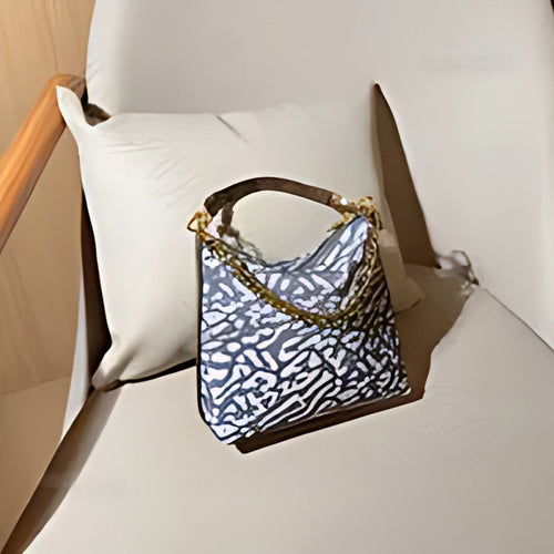 Chain Trim Hobo Shoulder Bag