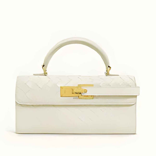 Structured Top Handle Flap Handbag