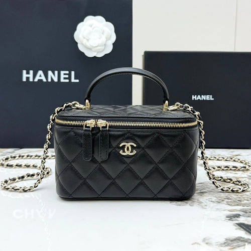 Quilted Leather Vanity Crossbody Bag