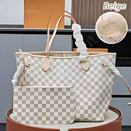 Patterned Chain Trim Tote Bag