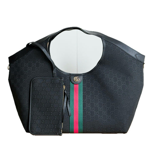Monogram Stripe Hobo Tote