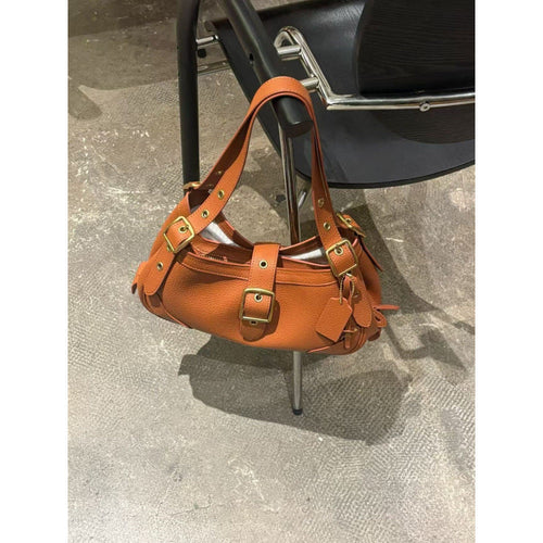 Vintage Cowhide Buckle Shoulder Bag