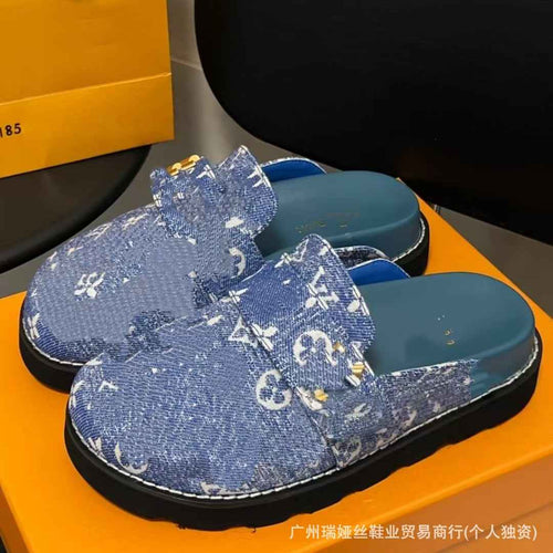 Unisex Patterned Platform Clog Mules