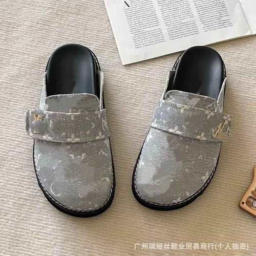 Unisex Patterned Platform Clog Mules