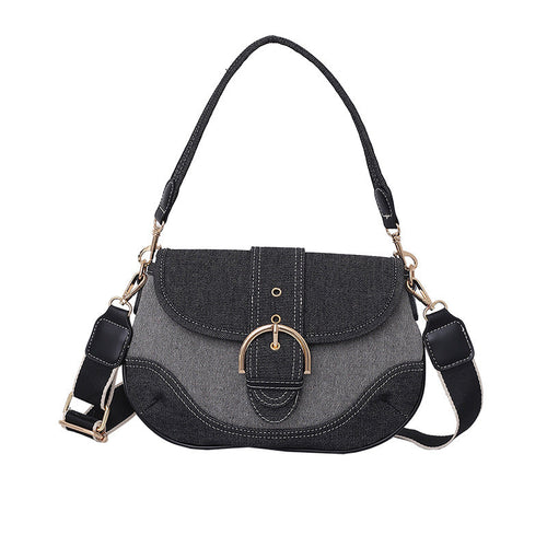 Denim Saddle Crossbody Bag