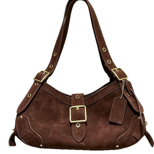 Vintage Cowhide Buckle Shoulder Bag