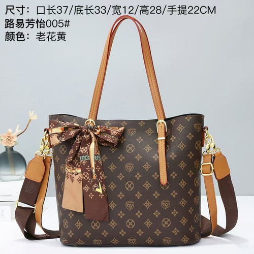 Scarf Bow Monogram Tote