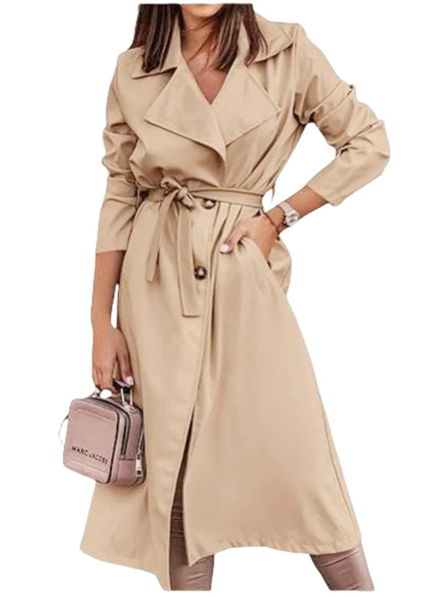 Double-Breasted Belted Trench Coat