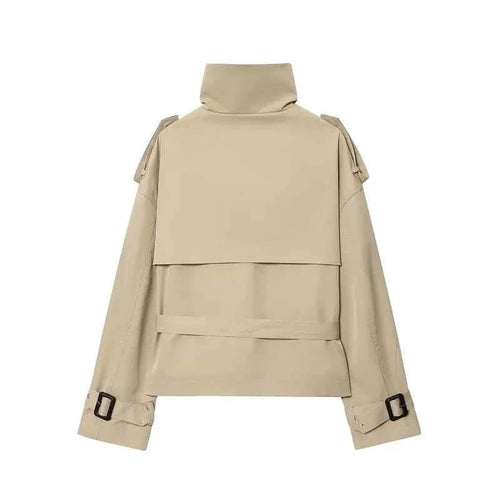 Khaki Cropped Trench Coat