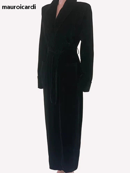 Velvet Belted Trench Coat