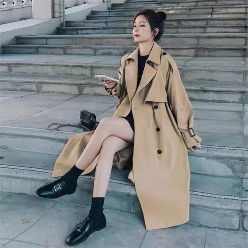 Belted Double-Breasted Trench Coat