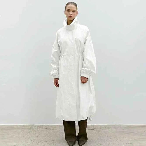 Drawstring Waist Trench Coat