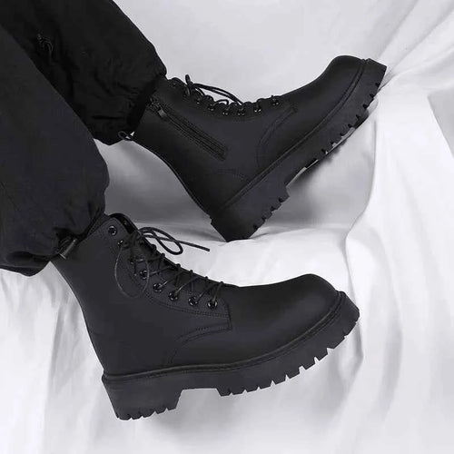 Men's Black Combat Ankle Boots