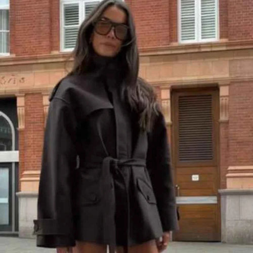 Belted Short Trench Jacket