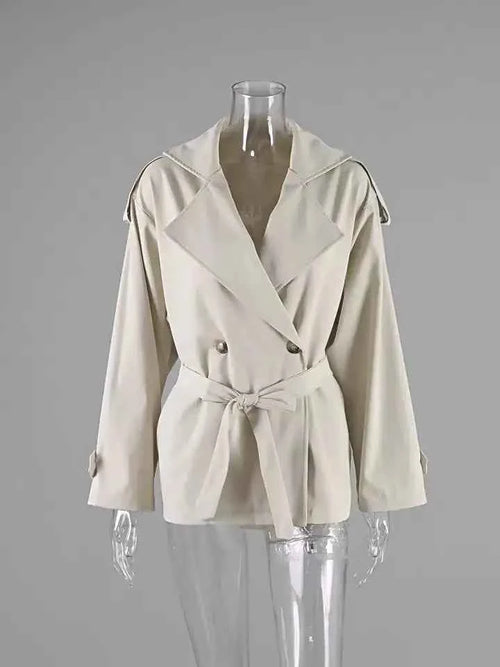 Belted Short Trench Jacket