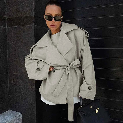 Belted Short Trench Jacket