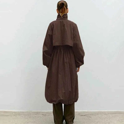 Drawstring Waist Trench Coat