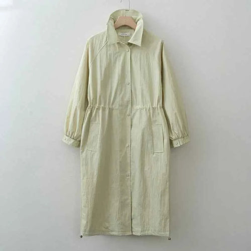 Drawstring Waist Trench Coat