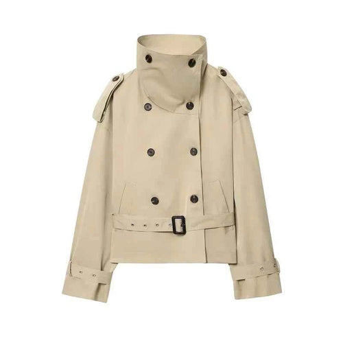 Khaki Cropped Trench Coat