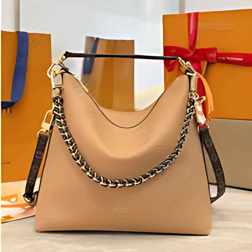 Chain Trim Hobo Shoulder Bag