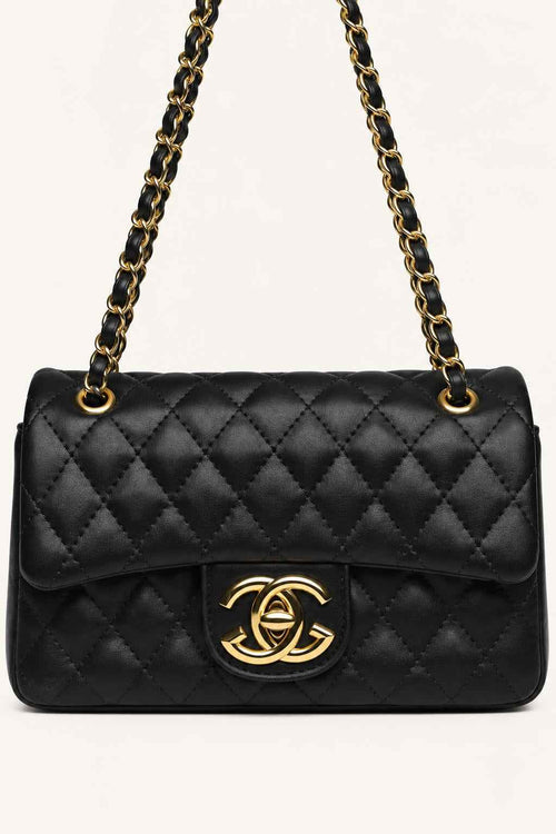 Quilted Chain Flap Crossbody Bag