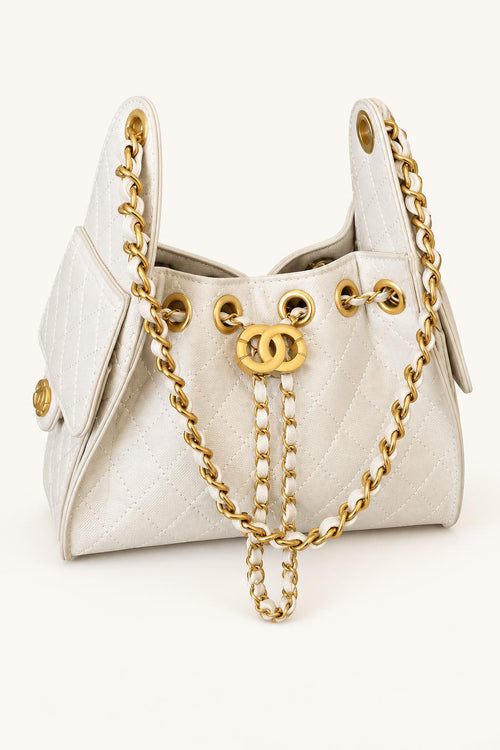 Quilted Chain Handle Shoulder Bag