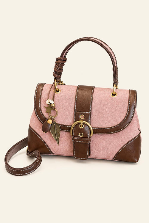 Color Block Buckle Satchel