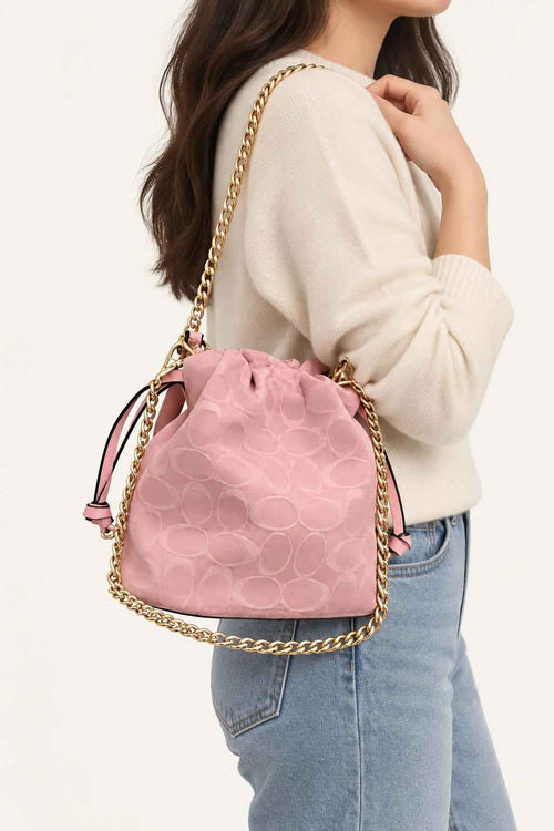 Drawstring Chain Bucket Bag