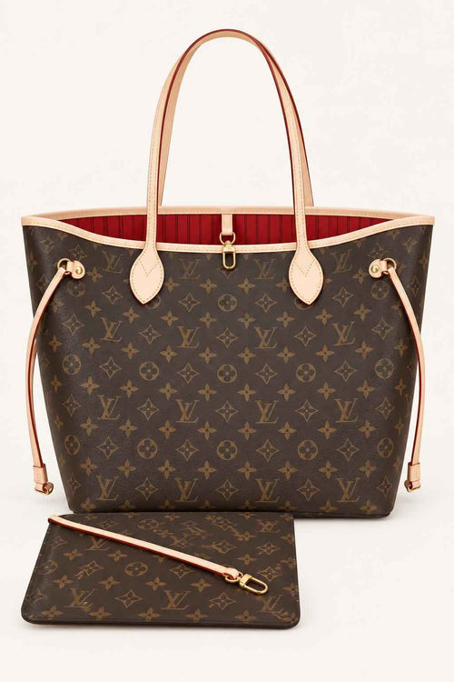 Patterned Chain Trim Tote Bag