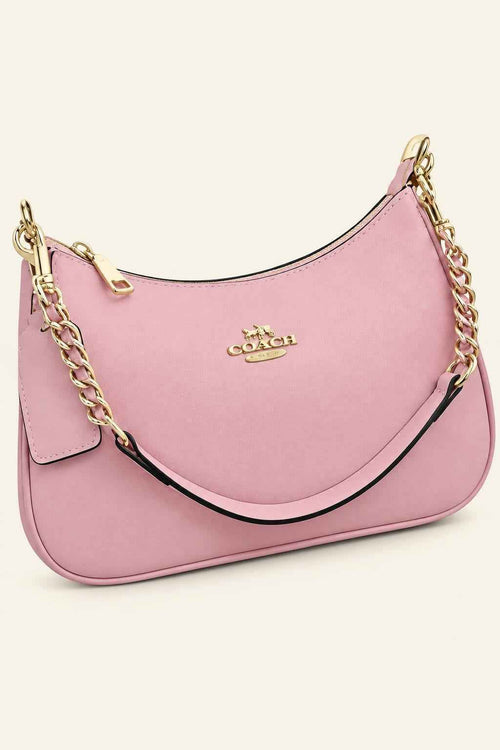 Curved Zip Top Shoulder Bag