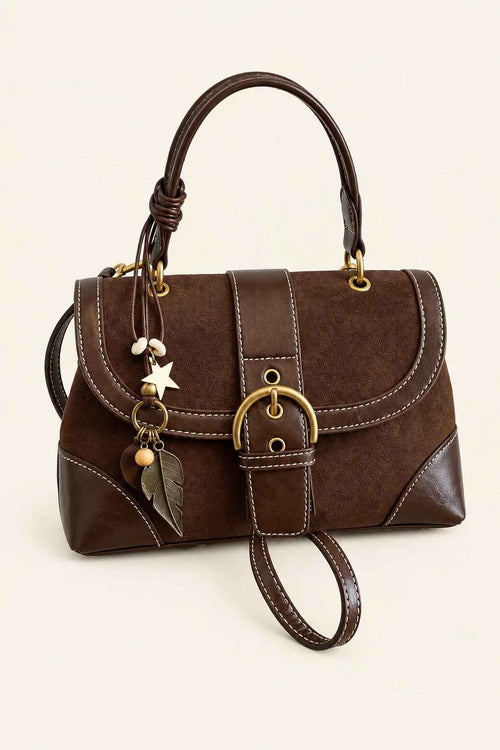 Color Block Buckle Satchel