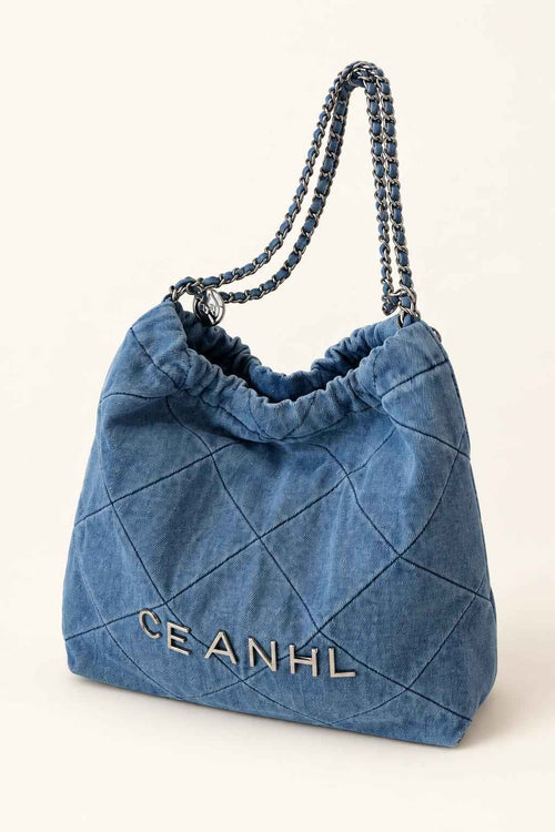 Quilted Chain Strap Bucket Bag