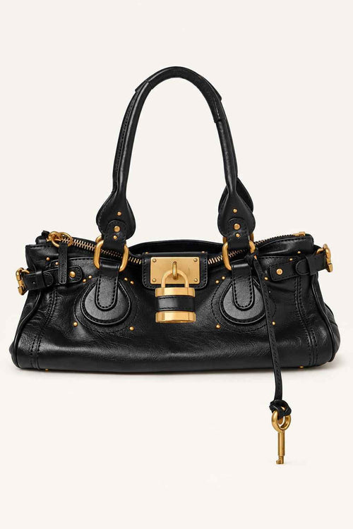 Retro Lock Accent PU Satchel
