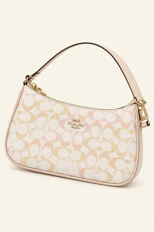 Printed Chain Accent Shoulder Bag