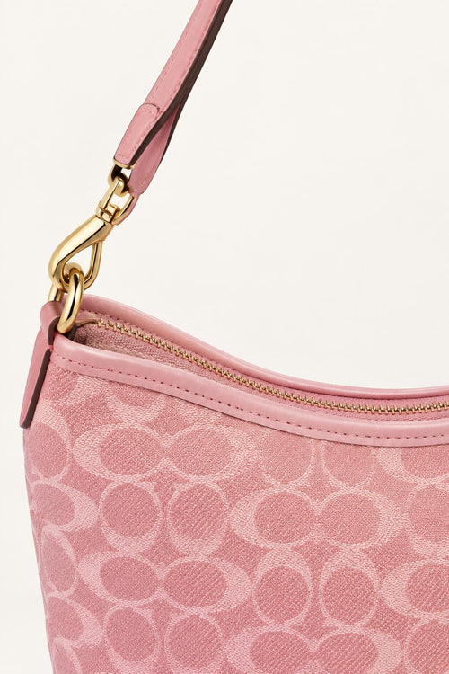 Pink Circular Print Hobo Bag