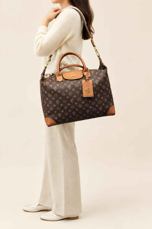 Patterned Structured Tote Bag