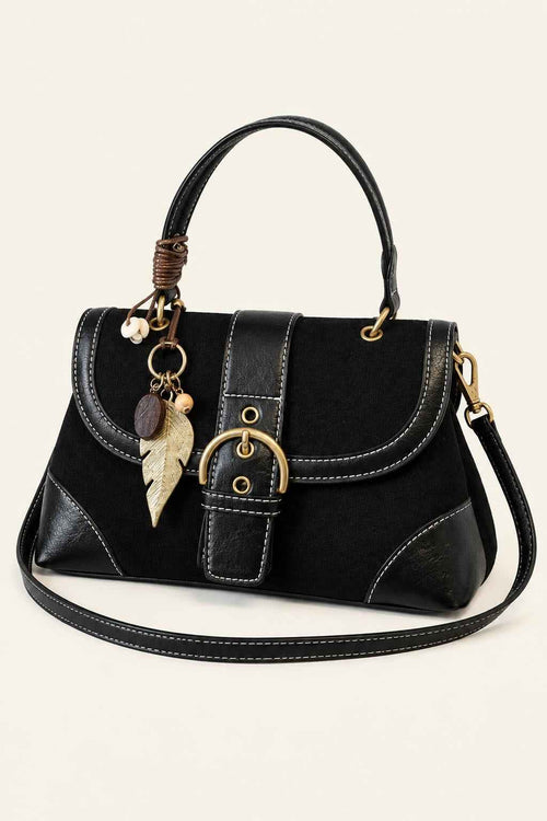 Color Block Buckle Satchel
