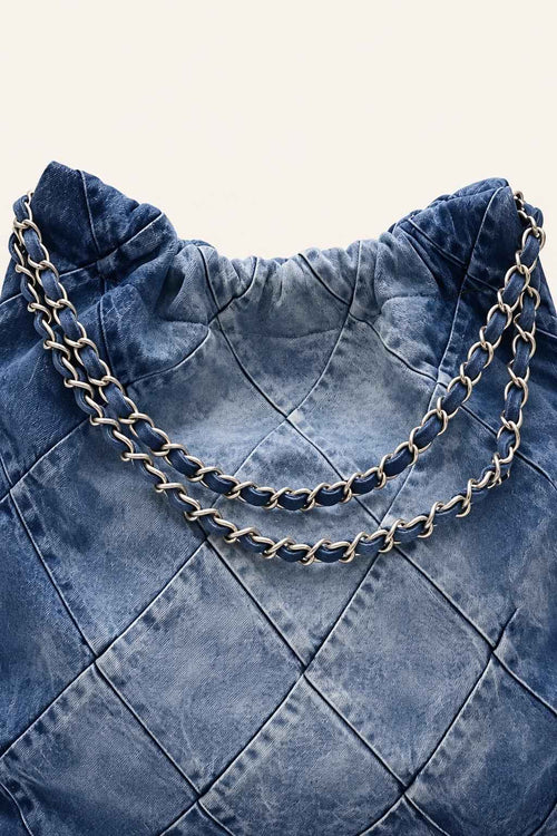 Washed Quilted Hobo Shoulder Bag