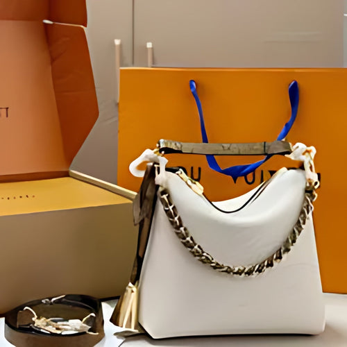 Chain Trim Hobo Shoulder Bag