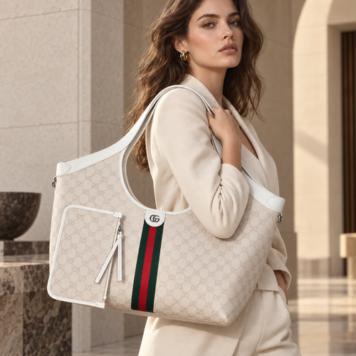Monogram Stripe Hobo Tote