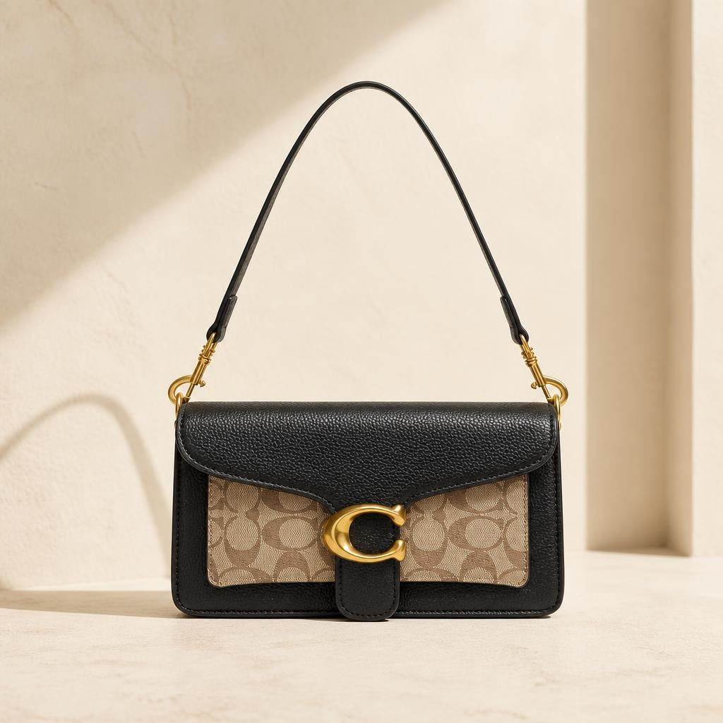 Contrast Panel Flap Crossbody Bag