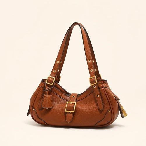 Buckle Detail Slouchy Shoulder Bag