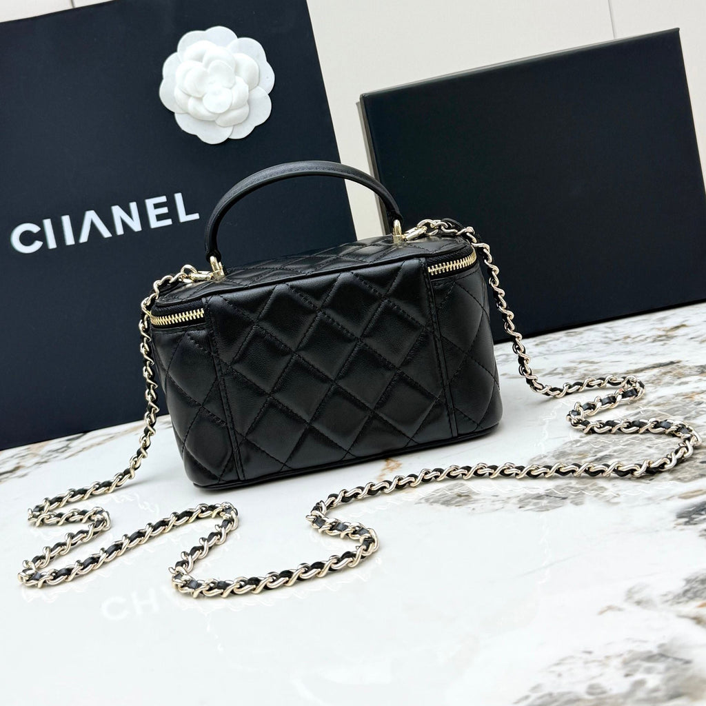 Quilted Leather Vanity Crossbody Bag