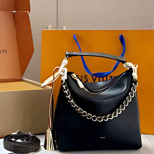 Chain Trim Hobo Shoulder Bag