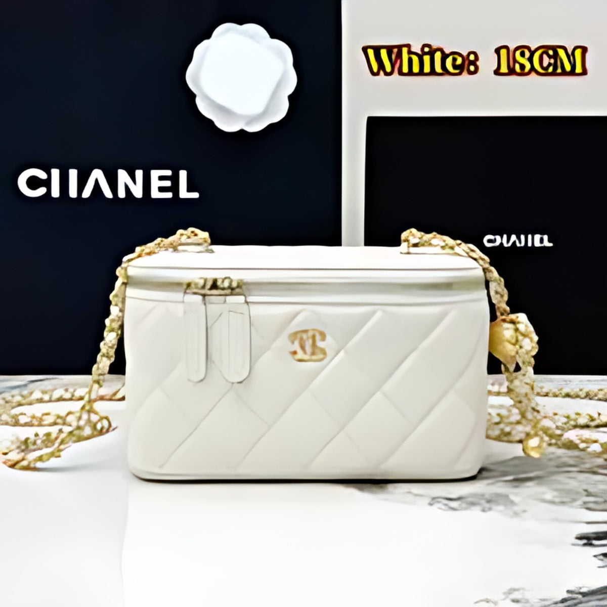 Quilted Leather Vanity Crossbody Bag