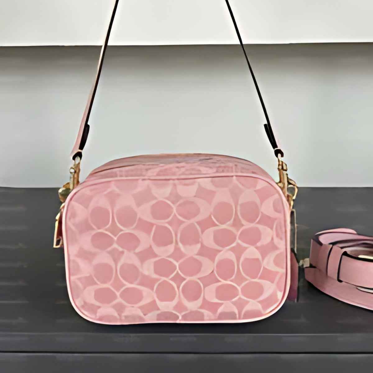 Pink Printed Crossbody Bag