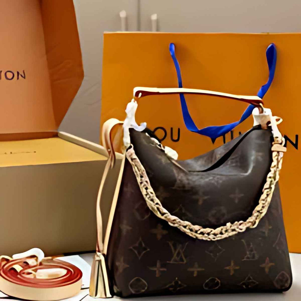Chain Trim Hobo Shoulder Bag