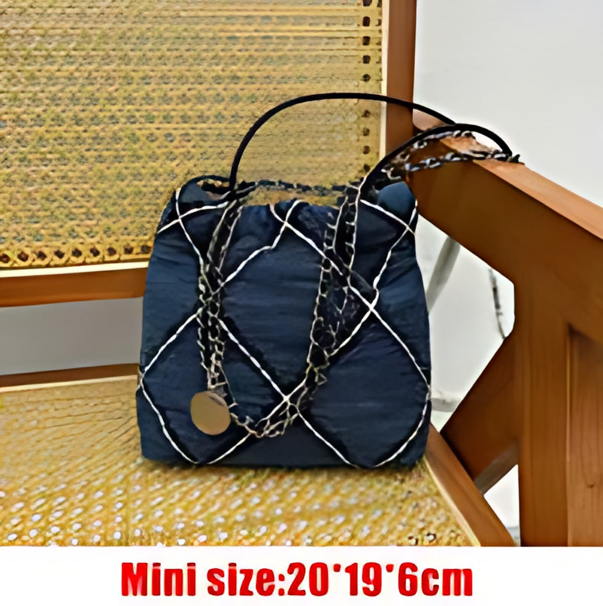 Quilted Patchwork Denim Bucket Tote