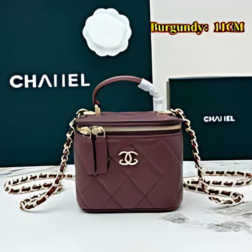 Quilted Leather Vanity Crossbody Bag